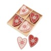 Nordic Wooden Heart Christmas Tree Decorations x 12