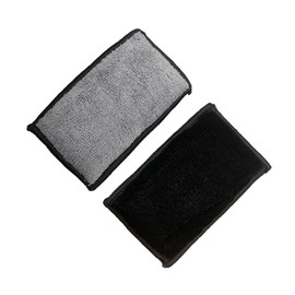 Augeny 2 PCS Car Interior Scrubbing Sponges, Super Soft Microfiber Auto Detailing Scrub Pads, Vehicle Cleaning Applicator Pads Safe on Leather, Plastic, Vinyl and Upholstery (Gray & Black)