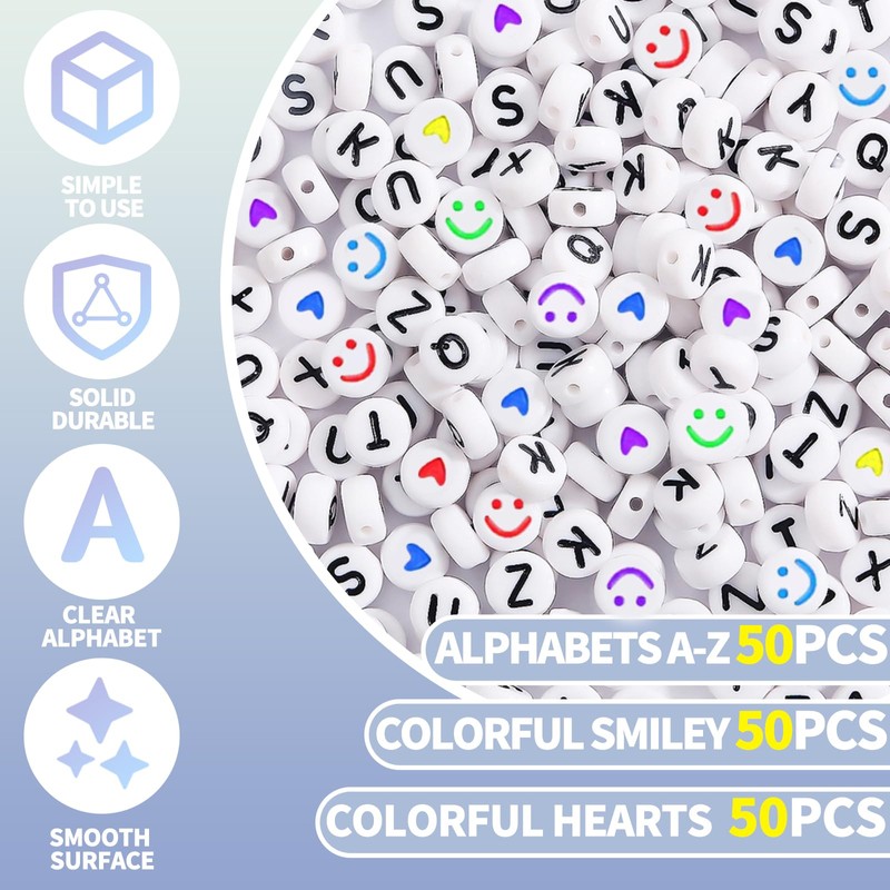 1400 Pcs Letter Beads, Organized A-Z Alphabet Beads, 28 Styles