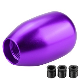 Gear knob Purple + Shift Knobs Car 5 Speed Manual Gear Knob Shifter Lever Stick with 3 Adapters 8/10/12mm(Purple)