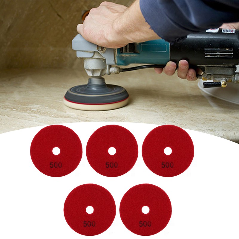 5Pcs 4in Diamond Wet Polishing Pads Soft Grinding Disc Kit