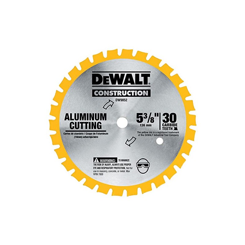 DEWALT ACCESSORIES DW9052 5-3/8" 30T Saw Blade, Yellow