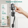 AkaGear Keypad Door Lock with Handle - Fingerprint Deadbolt, Keyless