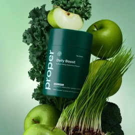 The Greens Daily Boost Superfood Powder - With Organic Wheatgrass, Spirulina, Chlorella, Probiotics - Apple Flavor