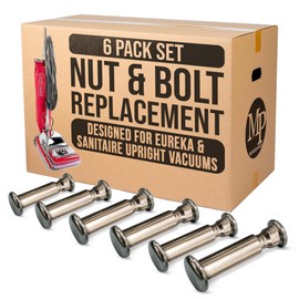 MP Maresh Products Nut and Bolt Replacement for Eureka and Sanitaire Upright Vacuum Cleaner Round Handle, Durable Threaded Fitting NPT - Vacuum Replacement Parts - Chrome-Plated Steel (6 Pack) 53198-1