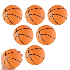 Coollooda Basketball Toys Kids Balls (6 Pieces) Mini Basketball Rubber Material Indoor Outdoor Birthday Present Gift Toy Kindergarten Shooting Practice 10cm