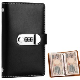 KALOLINNA Savings File Money Box Bill Money Management Household Budget Envelope Savings Key-Attached Book-Shaped Safe Can Store 100 Sheets Large Capacity Transparent Inner Bag Budget Binder Surface
