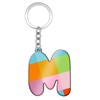 Soul-Cats Key Ring Letters Colourful Checked A-Z Initials Alphabet, m