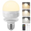 SCOPOW 1PC Rechargeable Light Bulbs with Remote Control Timer and