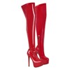 blingqueen Women's Stretch Boots Overknee Boots Platform Stiletto, Lacquer red