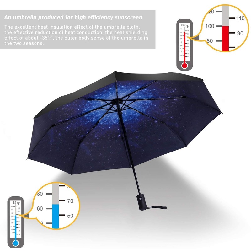 SY COMPACT Windproof Umbrella Automatic Umbrellas Collapsible Compact Umbrella-Starry Sky