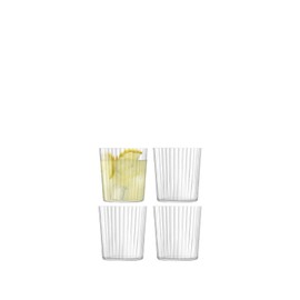 LSA Gio Line Tumbler 390ml Clear | Set of 4 | Dishwasher Safe | GI22