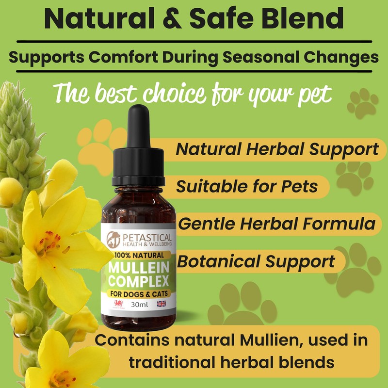 Petastical Mullein Complex for Dogs Cats Pets, 100% Natural Respiratory