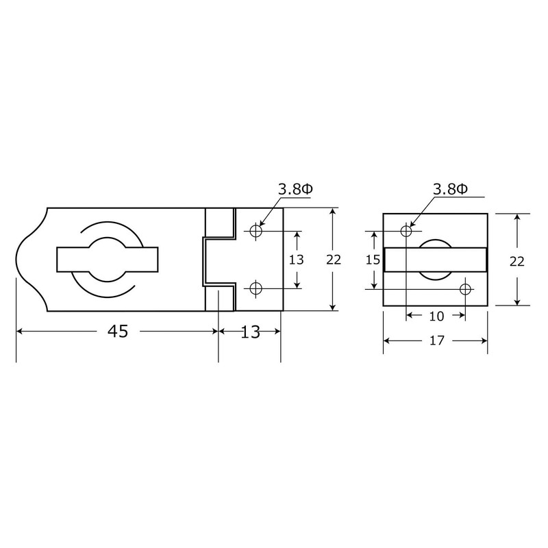 WAKI BH-572 Brown Latch 1.8 inches (45 mm)