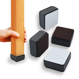 SURIEEN 4 Pack Furniture Riser Solid Steel Bed Riser Sofa Lift, Black Square Furniture Chair Table Riser Mat 60x32mm