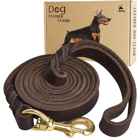 Correa de perro de 6 pies, correa de cuero resistente y duradera, correa de cuero trenzado para perro, correa de cuero suave y cómoda para entrenamiento de perros grandes, medianos y pequeños..