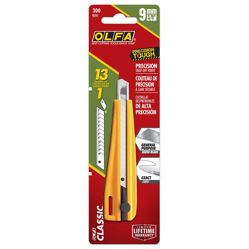 OLFA 9mm Precision Utility Knife (300) - Multi-Purpose Custom Cutting