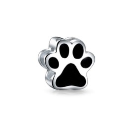 Bff Square Cube Best Friend Puppy Kitten Pet Love Heart Cat Dog Paw Print Charm Bead For Girlfriend Teen .925 Silver Fits European Bracelet, No Gemstone