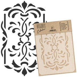 DIY Reusable Plastic Stencil // A3 A4 A5 Classic Baroque Ornament #2 // Craft - Furniture - Scrapbooking - Decoupage (15 x 21 cm)