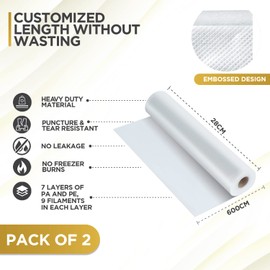 Kitchen Festiva Vacuum Sealer Rolls – 2-Pack, 28cm x 6m ea, BPA-Free, Reusable & Heavy-Duty Vacuum Sealer Bags – Extreme Temperature & Tear Resistant – Ideal for Food Storage & Sous Vide Cooking