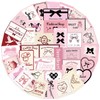50Pcs Pink Sweet Heart Stickers Pack, Kawaii Aesthetic Bow Waterproof