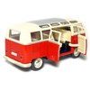KINGSMART 1962 Volkswagen Classic Hippy Bus 7" 1:24Scale Red Die