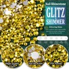 Multi Shapes Lemon Yellow 3D Glass Crystal Nail Art Rhinestones
