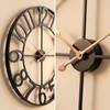 AMAATE Black Gold Cutout Numeral Metal Wall Clock Modern Industrial