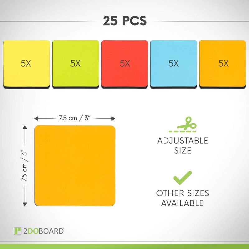 2DOBOARD 25 Magnetic Notes - Magnetic Sticky Notes 3 x