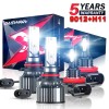 CHUSYYRAY Combo 9012+H11 LED Headlight Fog Light Bulbs Kit Super