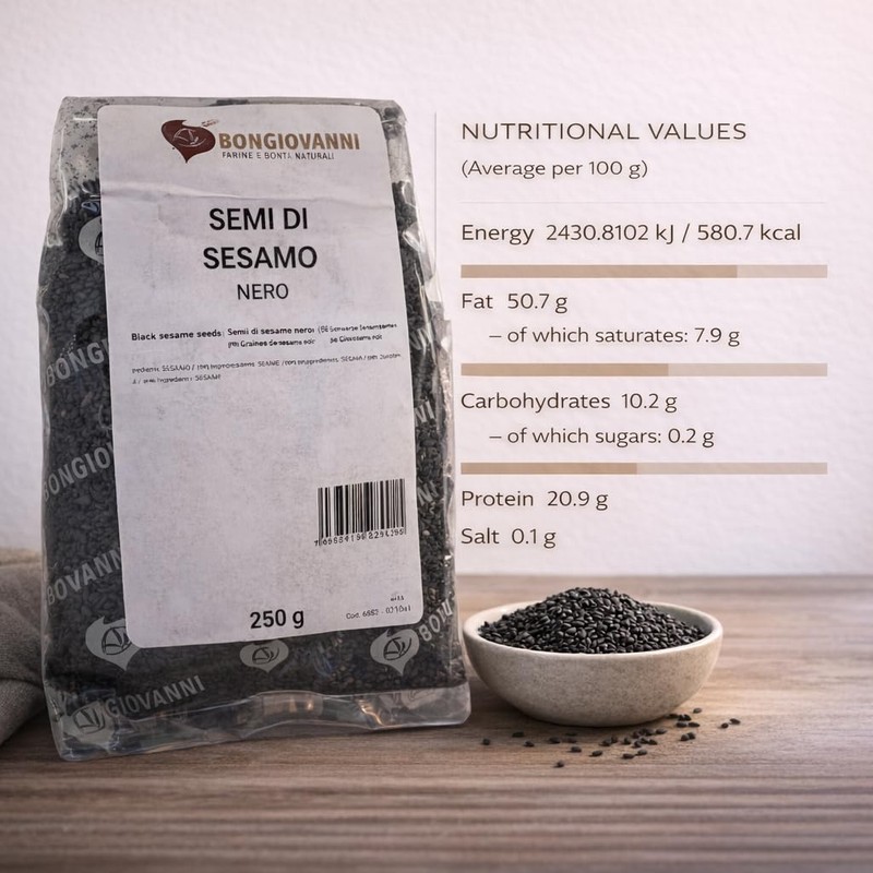 BONGIOVANNI FARINE E BONTA' NATURALI Semi di Sesamo Nero -