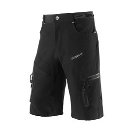 BERGRISAR Cycling Shorts Mens MTB Mountain Bike Cycle Shorts Baggy Cycling Bottoms with 6 Pockets 1806BG Black Size Small