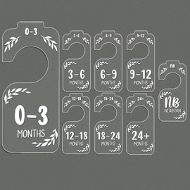 Baoswi Baoswi Set of 8 Baby Closet Dividers for Clothes Organizer Acrylic Baby Clothes Size Hanger Organizer from Newborn to 24 Months for Boho Nursery Decor