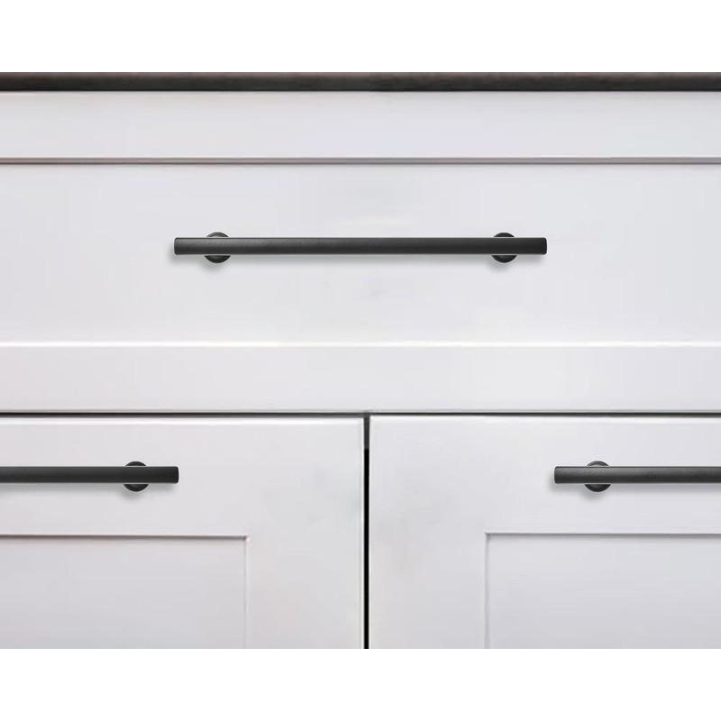 khtumeware 2 Pack 5 Inch(128mm) Matte Black Cabinet Pulls Kitchen