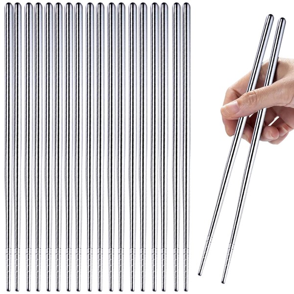 10 Pairs Metal Chopsticks, Slivek 304 Stainless Steel Reusable Chopsticks