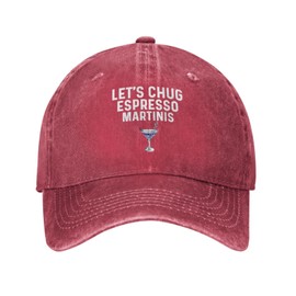 Ositerpz Let's Chug Espresso Martinis Hat Women Baseball Caps Cool Caps Red