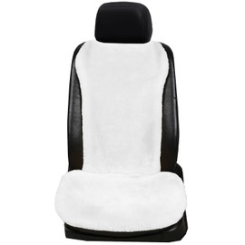 Dotesy 2 Packs Genuine Australia Sheepskin Auto Front Seat Cushion Natural Wool Car Seat Cover Protector Pad Soft Warm Winter Universal for Women Office Chair Car Décor