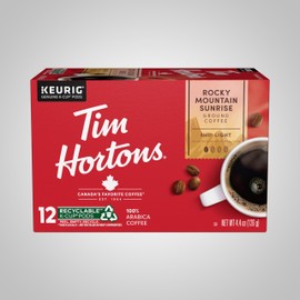 Tim Hortons 12ct KCUPs, Light Roast Rocky Mountain Sunrise 100% Arabica Coffee