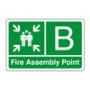 Fire assembly point "B" - safety sign - 3mm Aluminum