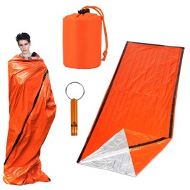 Survival Bag, Bivvy Bag & Emergency Blanket – Waterproof Thermal Sleeping Sack for Camping, Hiking, Car, Bug Out Bag | Retains 90% Body Heat, Ultra-Light & Compact for Outdoor Survival