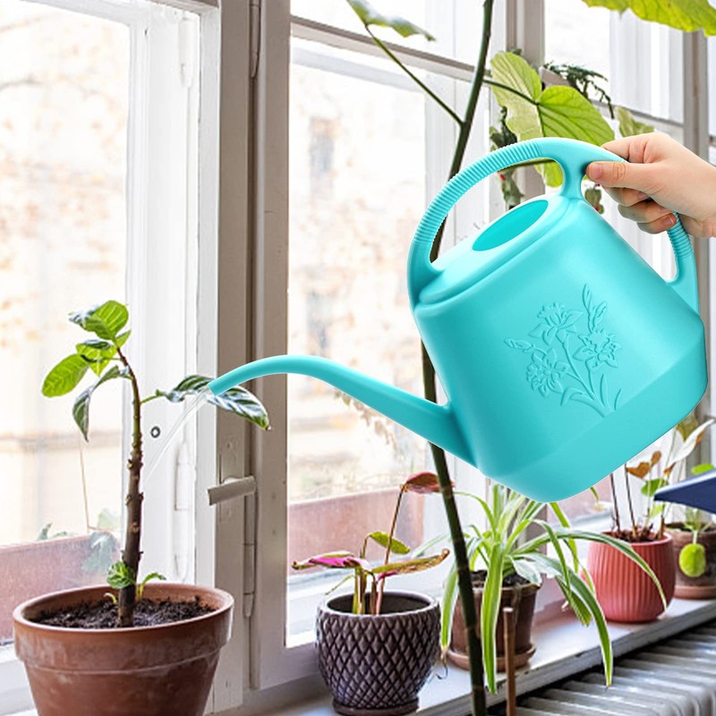 Fasmov 1-Gallon Plastic Watering Can with Comfortable Handle, Garden Watering