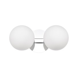 Hanaloa Bathroom Vanity Light Fixtures, Modern 2 Lights Globe Wall Sconce Lighting Chrome, Porch Wall Mount Light Fixture for Bathroom, Mirror Cabinets Hallway Stairs