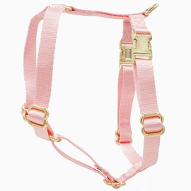 Nylon No Pull Dog Harness with Gold Metal Buckles,Easy Walking and Training Dog Harness (Pink, S)