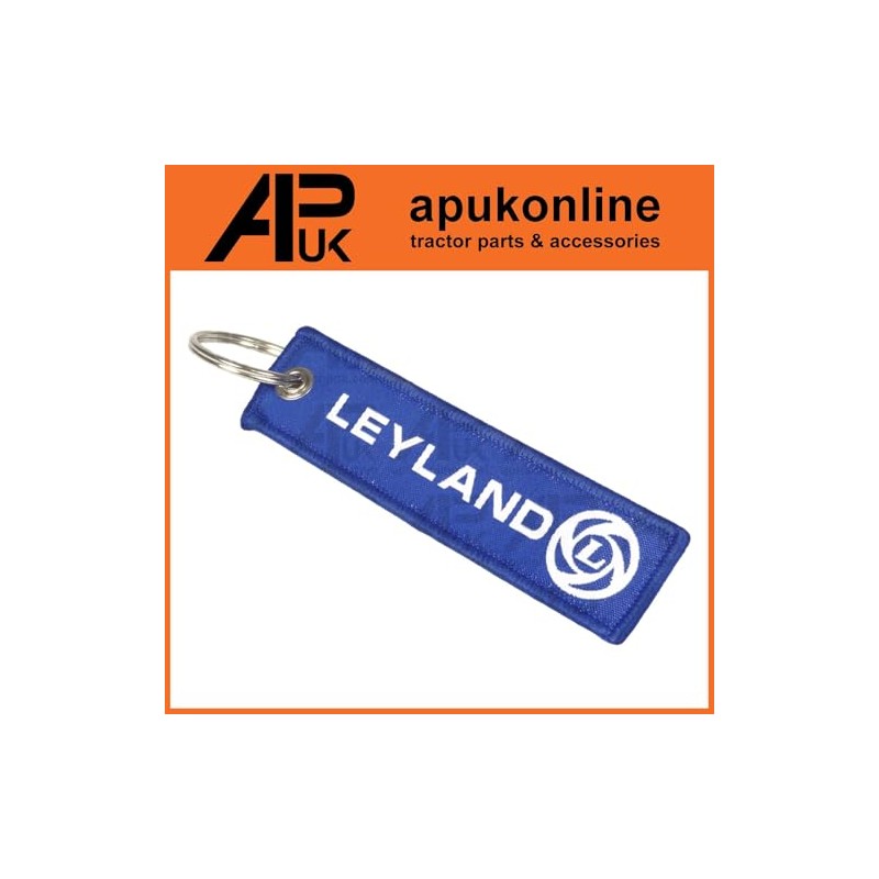 Blue & White Flexible Ribbon Tag Fabric Woven Keyring Loop
