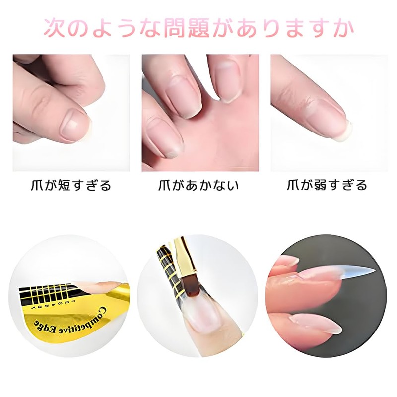 HAUUFENN Nail Foam 200pcs Rectangle + Horseshoe Shape Straightening Gel