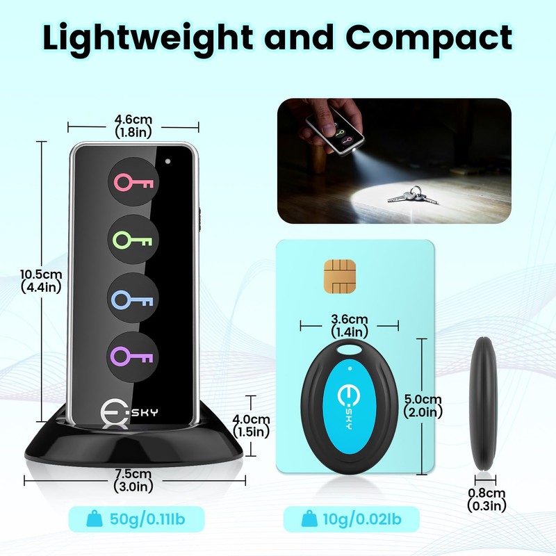 Esky Key Finder Locator with Sound, 80dB Item Trackers with