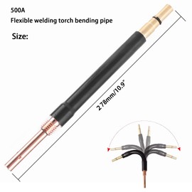 Welding Torch Bending Pipe Bending Rod, Flexible Bending Welding Extension, 500A External Screw Brass Connecting Rod, Welding Equipment Tools Accessories, Bend Rod Easily, 1pcs