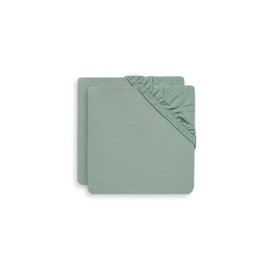 Jollein Jersey Fitted Sheet 60 x 120 cm Ash Green Pack of 2