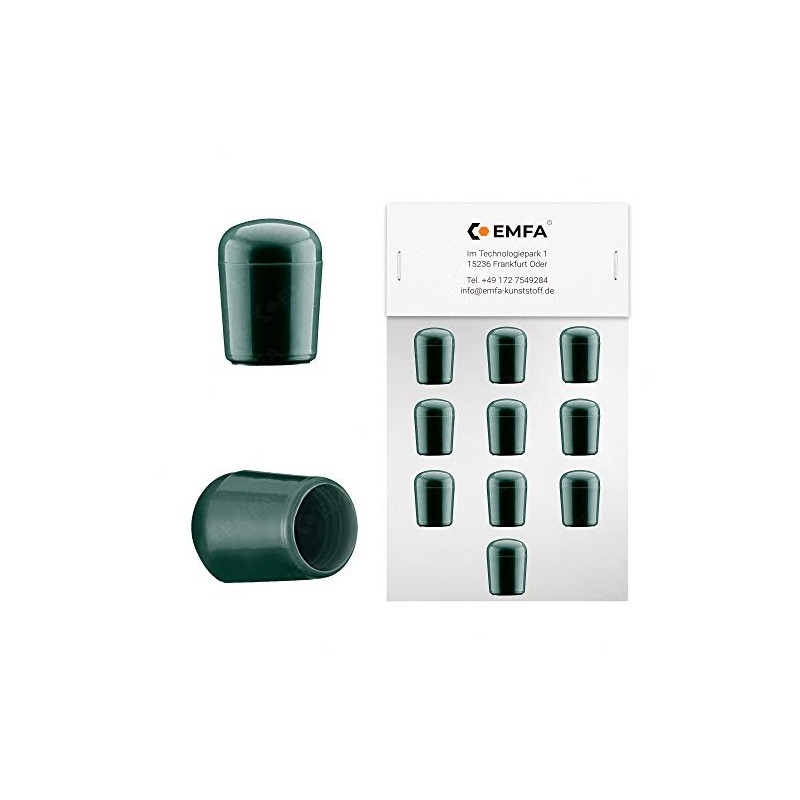EMFA Caps for Round Pipes 12 mm Green (RAL 6005)
