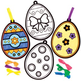 Baker Ross AT425 Easter Egg Paint in Fluffy Art Decorations, Easter Crafts for Kids, Pack of 12